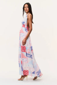 Fancy Patchwork Halter Dress