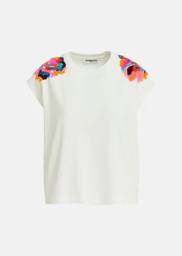 Fequins Embroidered Top