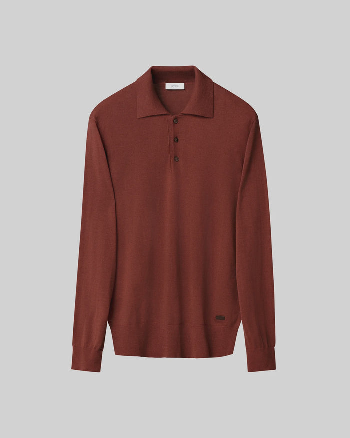 Fine Knit Polo Sweater
