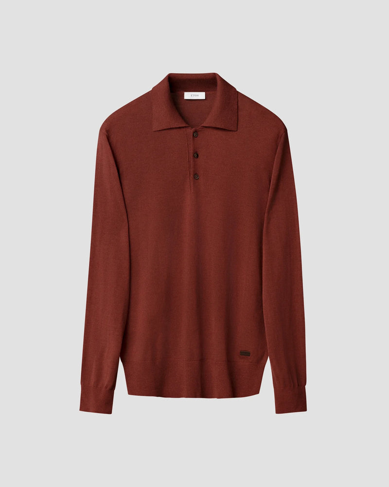 Fine Knit Polo Sweater