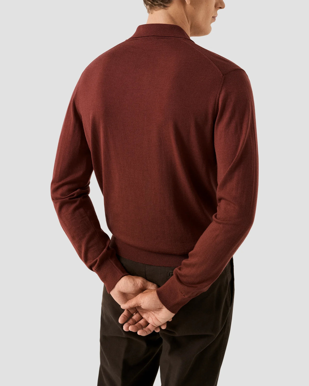 Fine Knit Polo Sweater