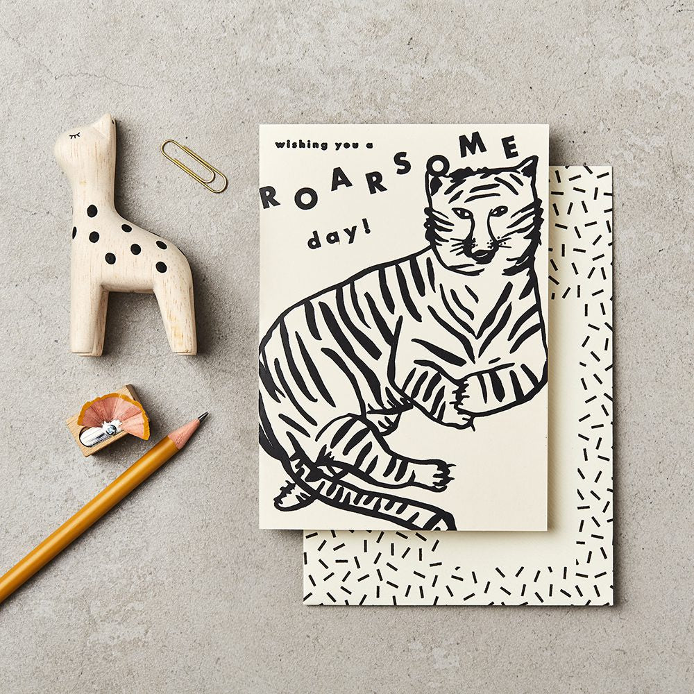 Roar Tiger B day Kids Card