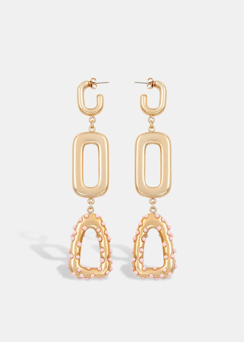 Frazzle Gold Tone Chain Earrings