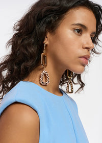 Frazzle Gold Tone Chain Earrings