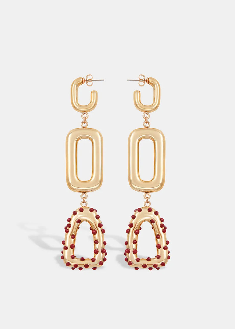 Frazzle Gold Tone Chain Earrings