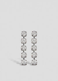 Silver-Tone Rhinestone Earrings