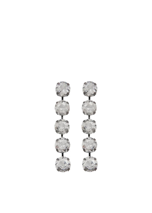 Silver-Tone Rhinestone Earrings