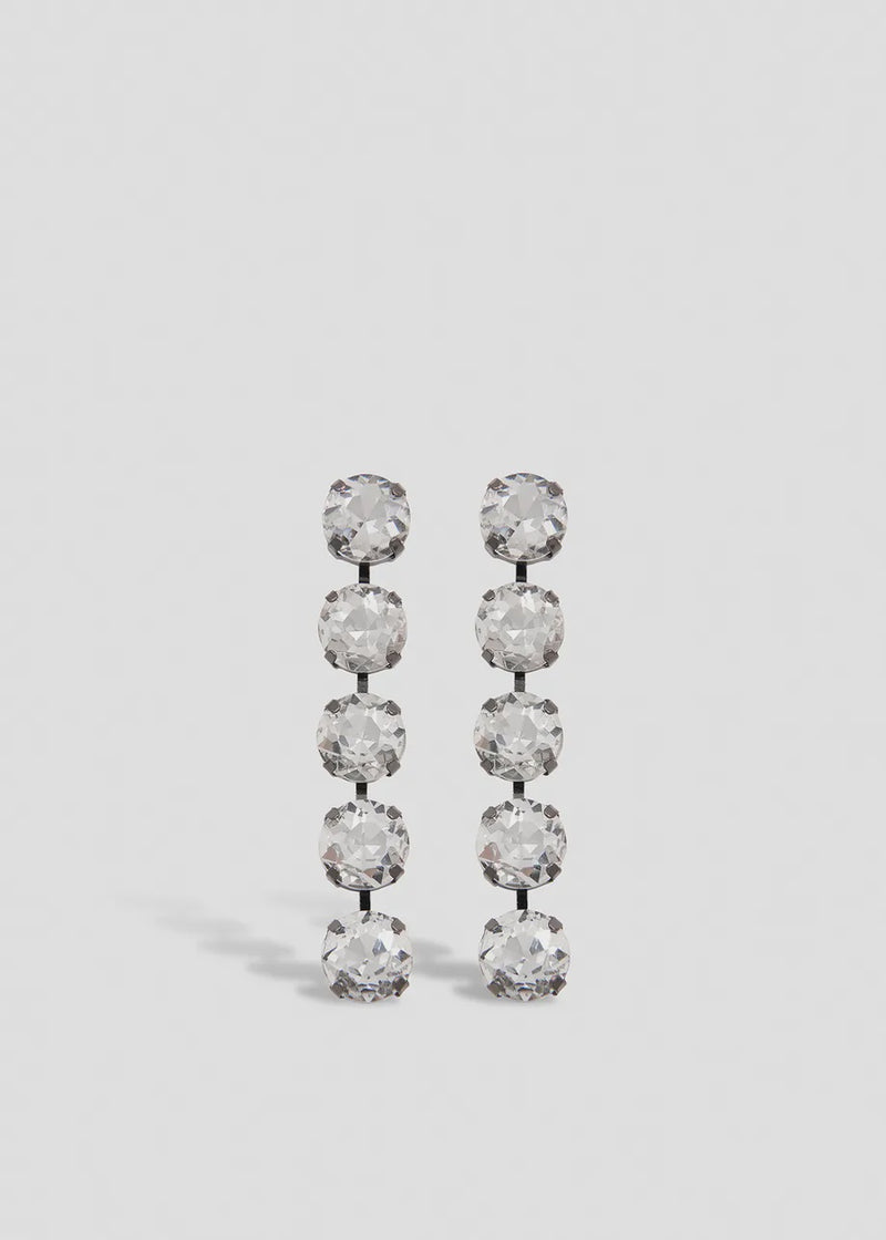 Silver-Tone Rhinestone Earrings