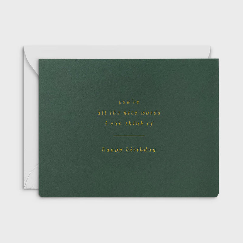 Nice Words Birthday Card