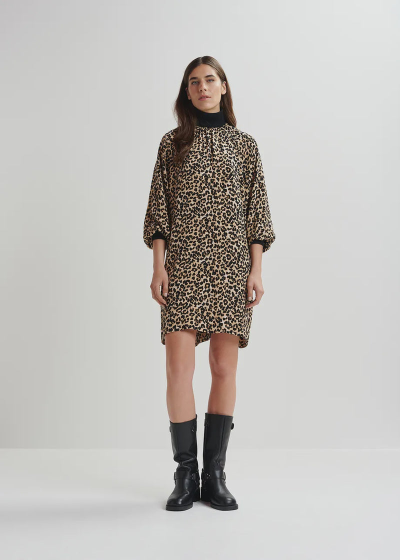 Brown Leopard-Print Mini Dress