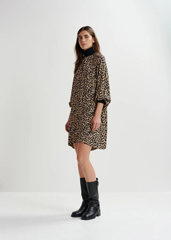 Brown Leopard-Print Mini Dress