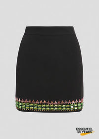 Black Mini-Skirt with Rhinestone