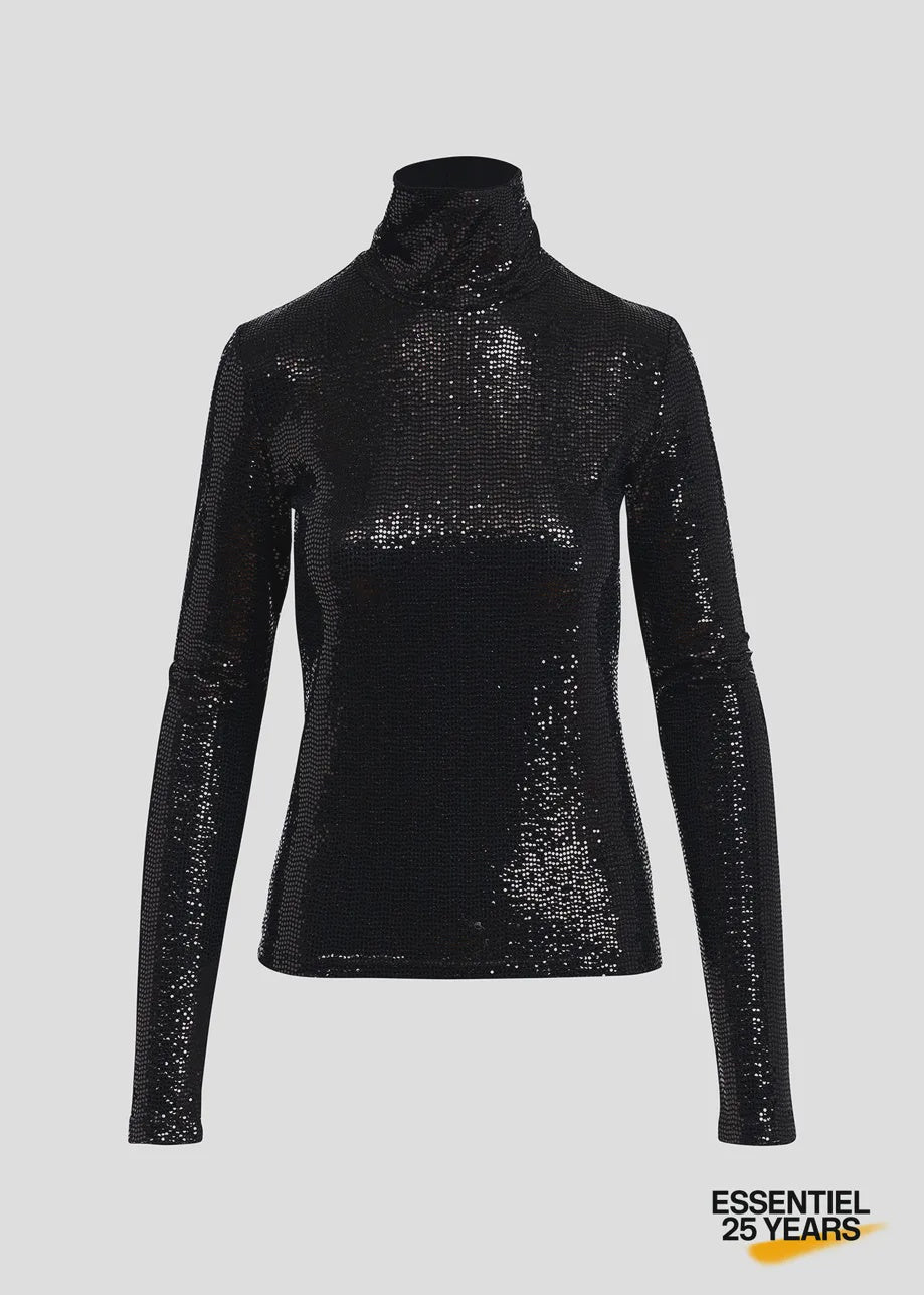 Black Stretch-Jersey Turtleneck