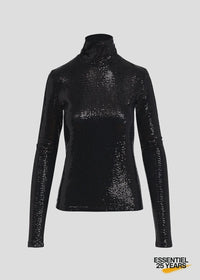 Black Stretch-Jersey Turtleneck