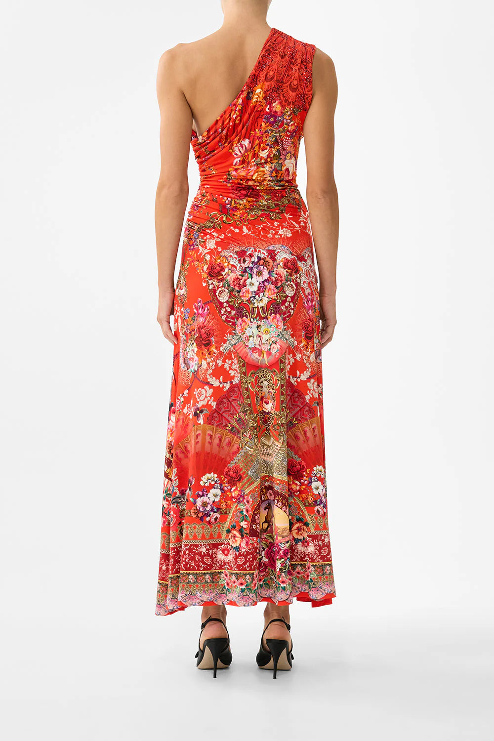 Gathered One Shoulder Dress