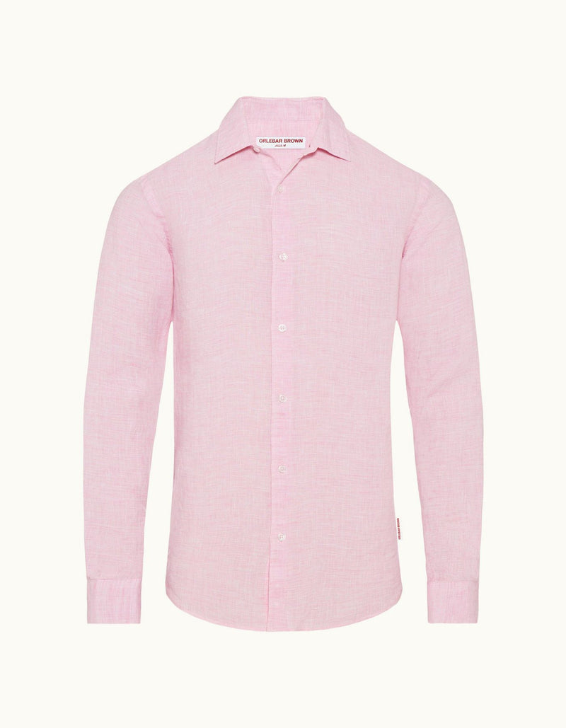 Giles Linen Classic Collar Tailored Fit Linen Shirt