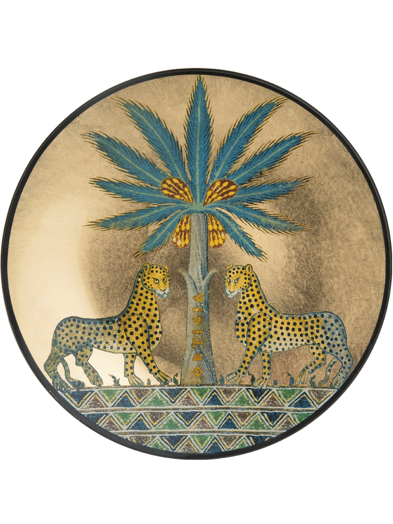 Glass Plate Gold Round