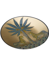 Glass Plate Gold Round