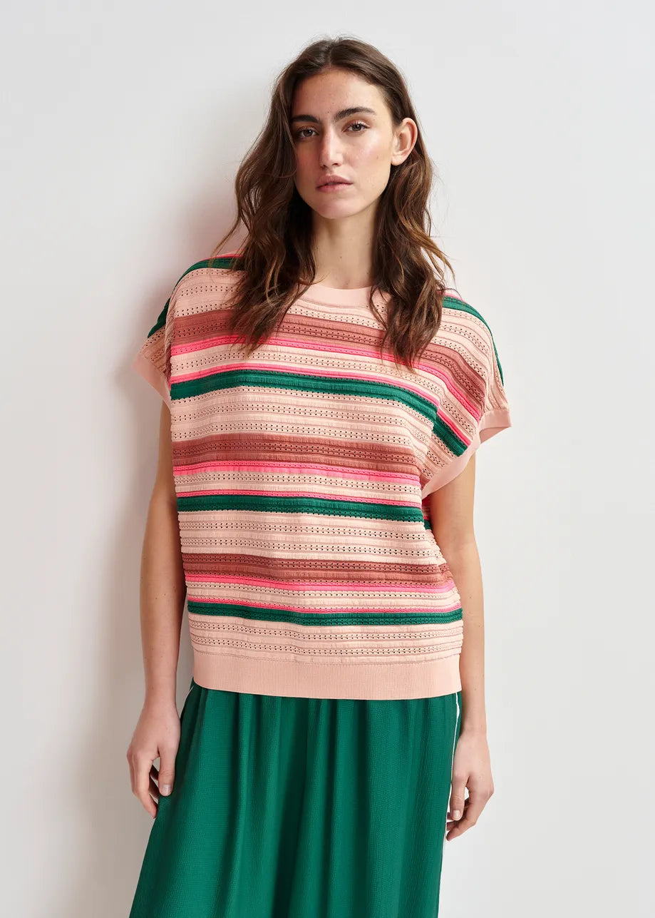 Hali Knit Top with Cap Sleeves
