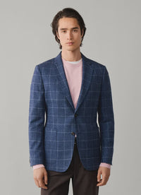 Stretch Windowpane Blazer