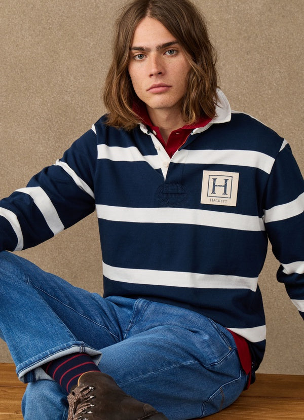 Classic Branded Striped Rugby