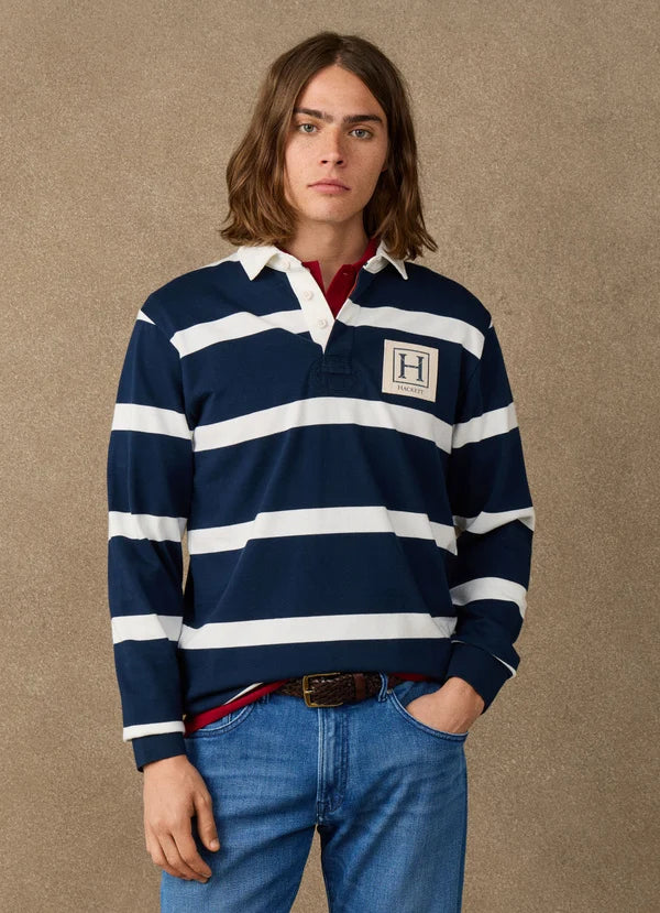 Classic Branded Striped Rugby