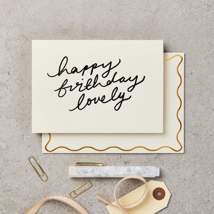 Hand Printed Happy B Day Lovely