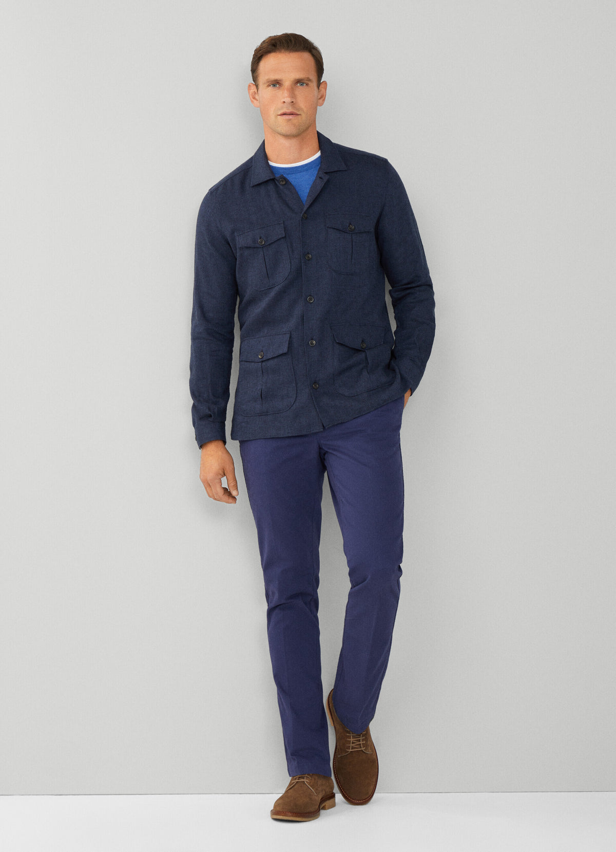 Herringbone Cargo Overshirt