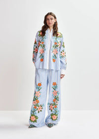 Hevon Striped Wide Leg Pants