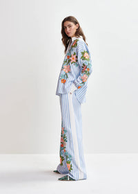 Hevon Striped Wide Leg Pants