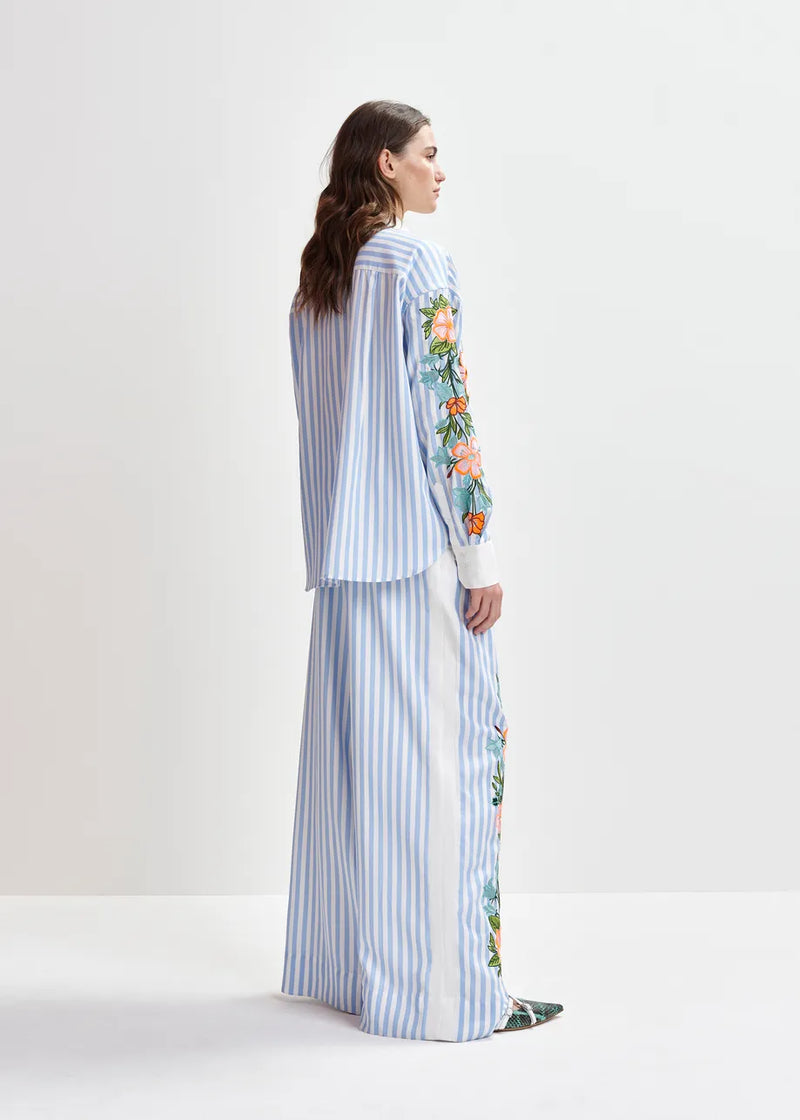 Hevon Striped Wide Leg Pants