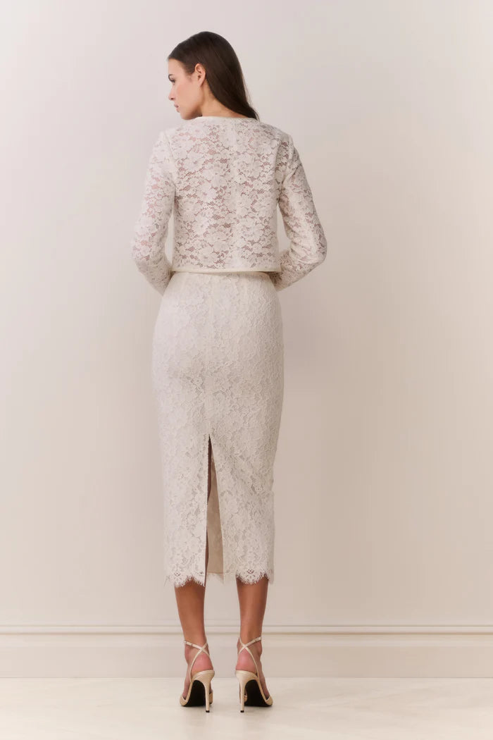 Ilse Lace Midi Pencil Skirt
