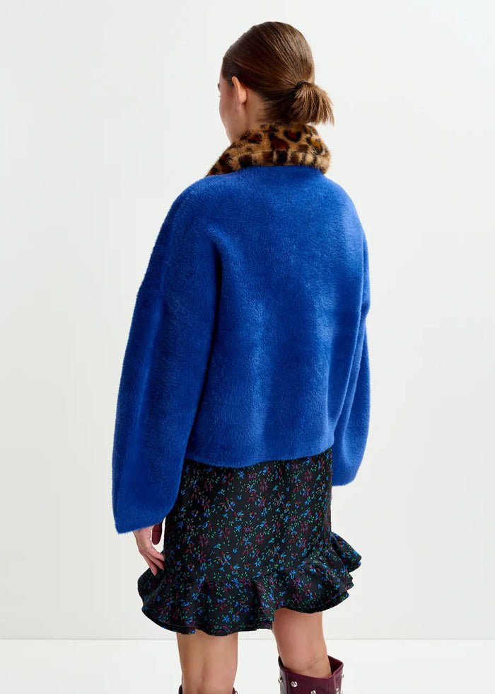 Cardigan with Removable Faux Fur Collar