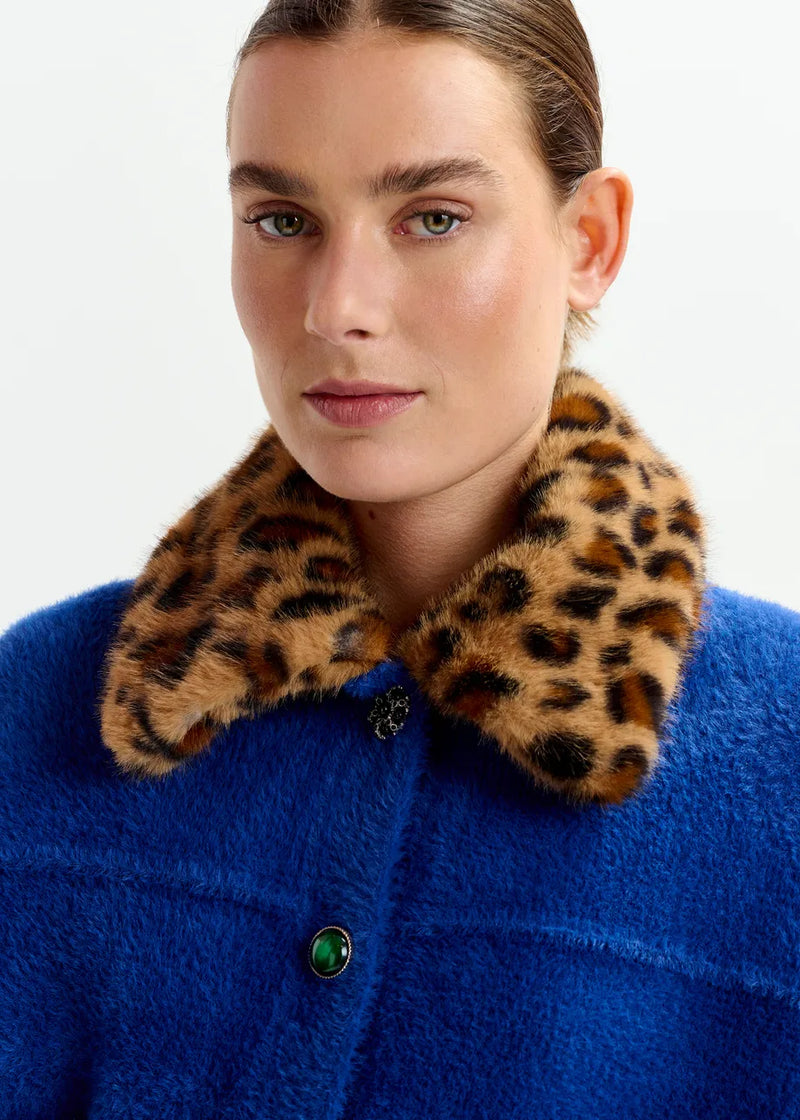 Cardigan with Removable Faux Fur Collar