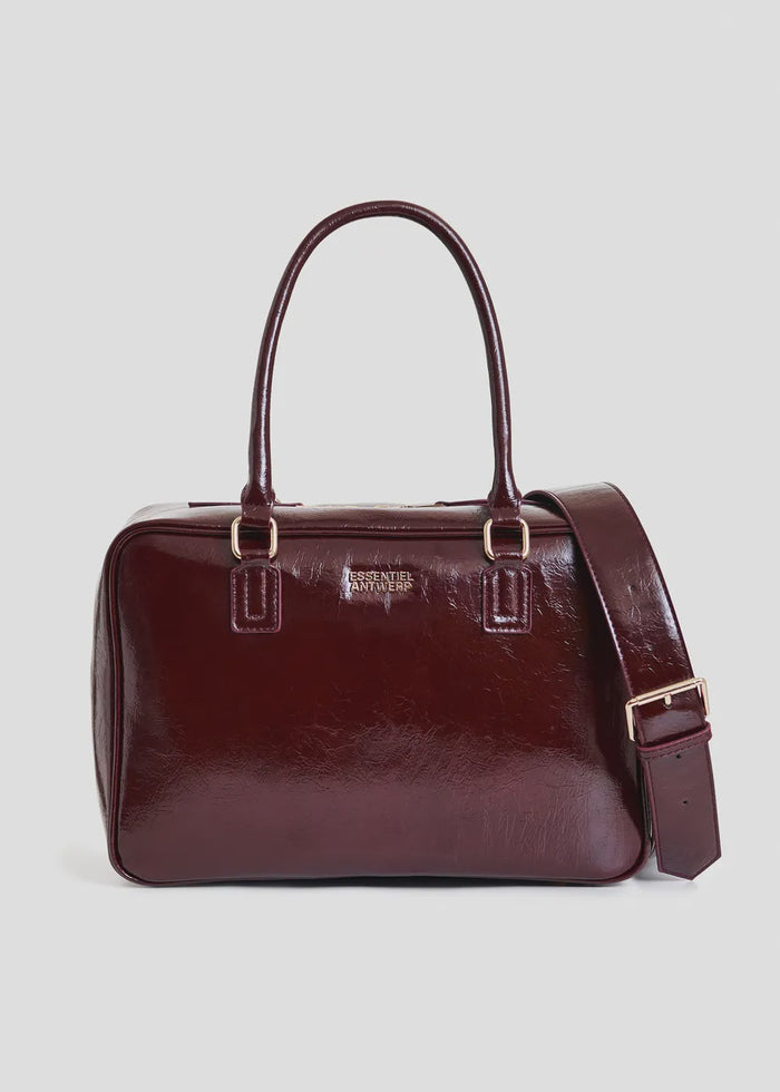 Burgundy Glossy Structured Bag