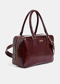 Burgundy Glossy Structured Bag