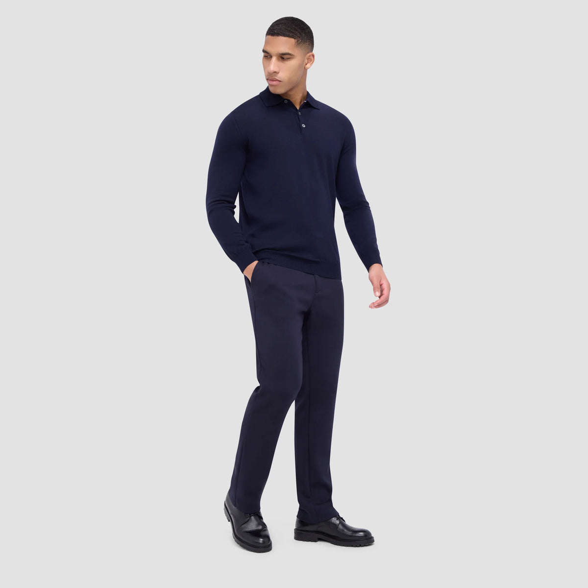 Super Merino Solid Polo Sweater