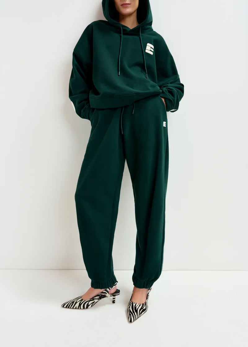 Dark Green Cotton Sweatpants