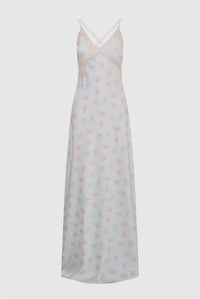 Idris Floral Satin Midi Dress