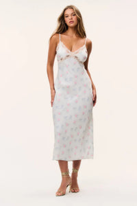 Idris Floral Satin Midi Dress
