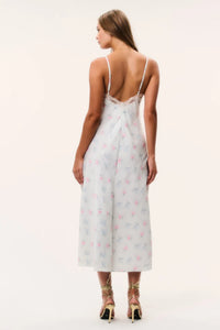 Idris Floral Satin Midi Dress