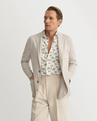 Island Print Linen Shirt