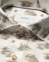 Island Print Linen Shirt
