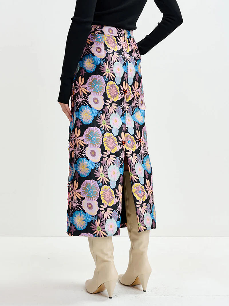 Ivy Jacquard Embellished Skirt