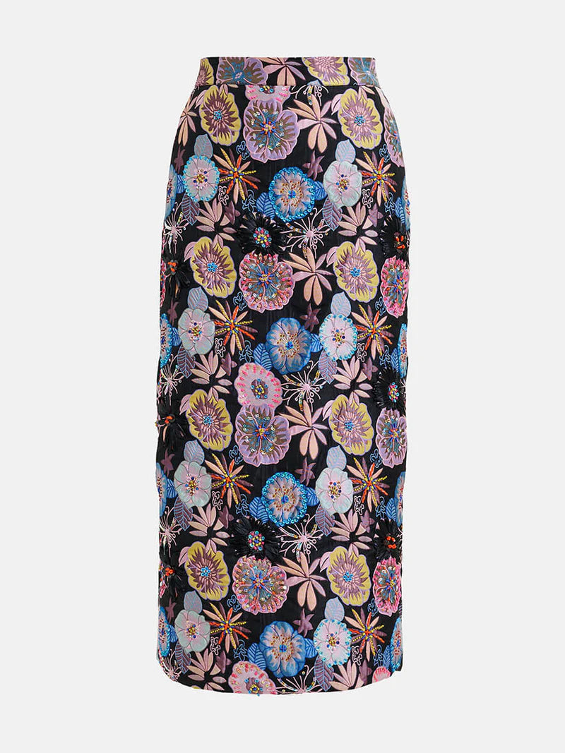 Ivy Jacquard Embellished Skirt