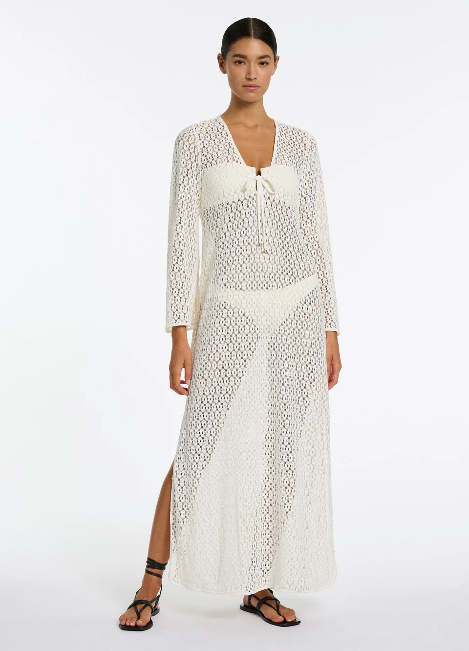 Stretch Lace Maxi Kaftan
