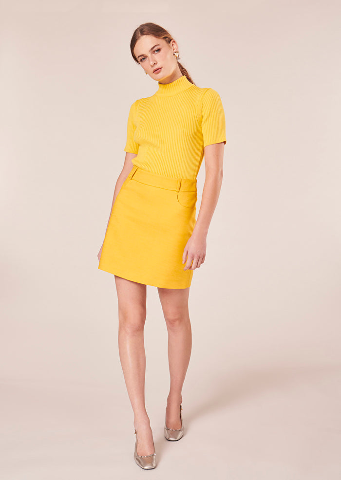 Janice Yellow Short Skirt
