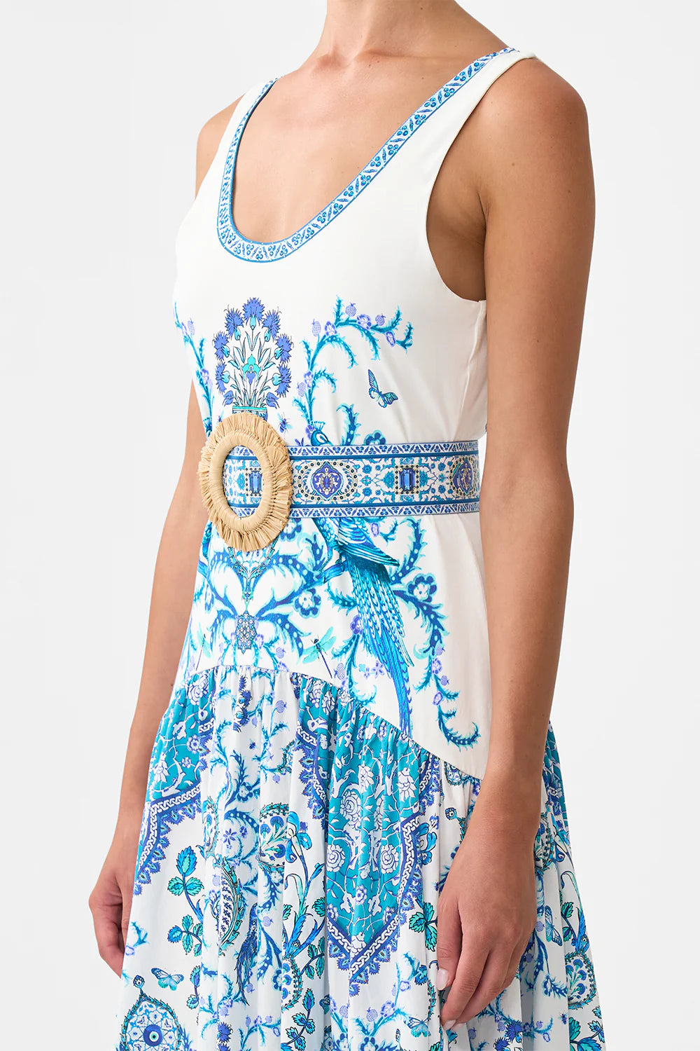 Jersey Tank Dress w Contrast Skirt