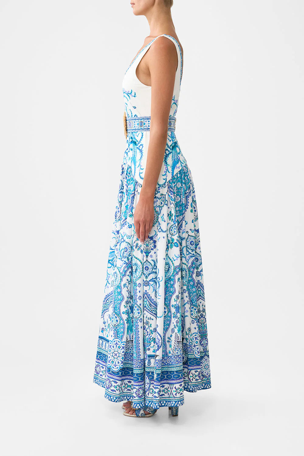 Jersey Tank Dress w Contrast Skirt