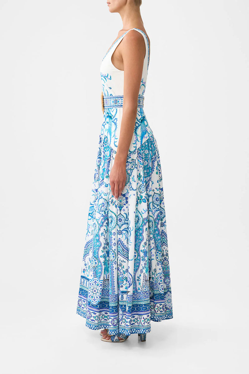 Jersey Tank Dress w Contrast Skirt